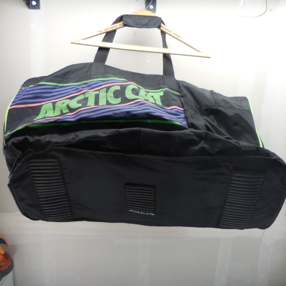 Vintage Arctic Cat Westrum Snowmobile Gear Bag Black Big Lake Sno-Cruisers Patch